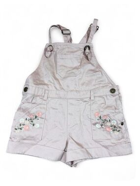 Artisan NY Girls Pink Embroidered Floral Short Overalls Size 3T